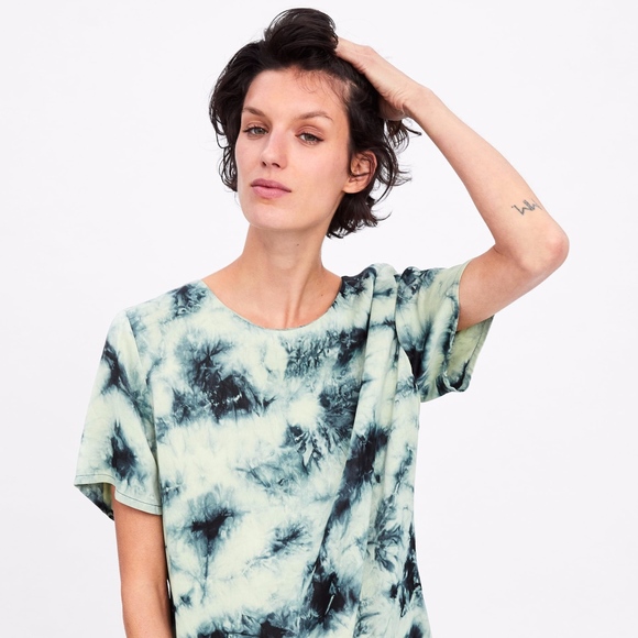 Zara Tie Dye Blouse Long Shirt Flowy blouse - Picture 2 of 9